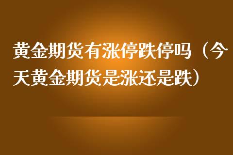 黄金期货有涨停跌停吗（今天黄金期货是涨还是跌）_https://www.kuaijiepai.net_国际期货_第1张