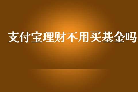 支付宝理财不用买基金吗_https://www.kuaijiepai.net_投资理财_第1张