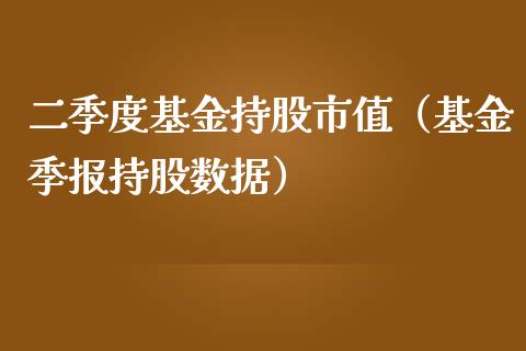 二季度基金持股市值（基金季报持股数据）_https://www.kuaijiepai.net_期货理财_第1张
