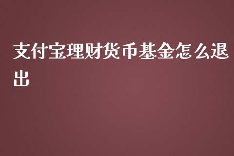 支付宝理财货币基金怎么退出_https://www.kuaijiepai.net_投资理财_第1张