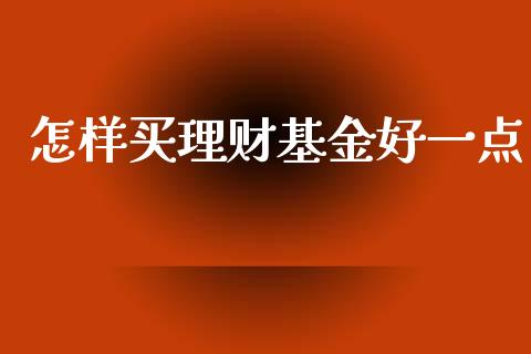 怎样买理财基金好一点_https://www.kuaijiepai.net_期货理财_第1张