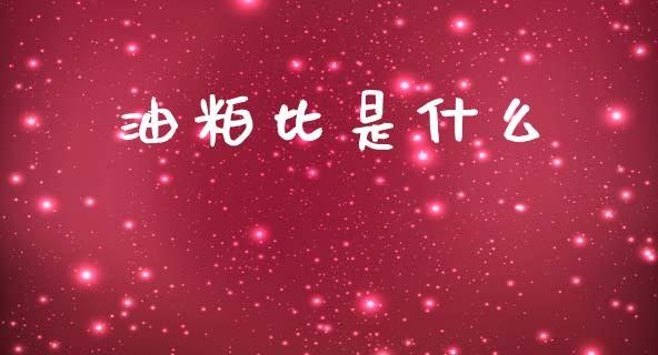 油粕比是什么_https://www.kuaijiepai.net_期货资讯_第1张