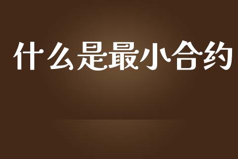 什么是最小合约_https://www.kuaijiepai.net_期货在线_第1张