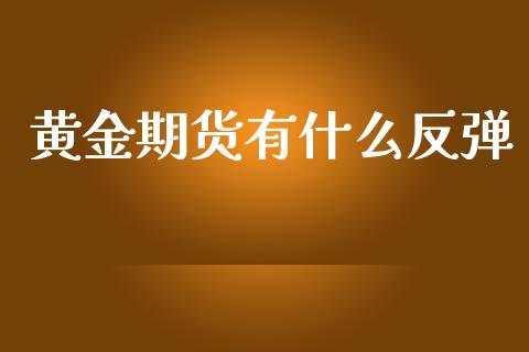 黄金期货有什么反弹_https://www.kuaijiepai.net_期货资讯_第1张