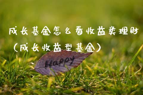 成长基金怎么看收益类理财（成长收益型基金）_https://www.kuaijiepai.net_期货理财_第1张