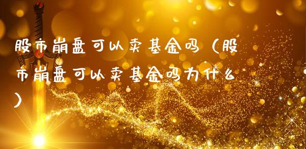 股市崩盘可以卖基金吗（股市崩盘可以卖基金吗为什么）_https://www.kuaijiepai.net_投资理财_第1张