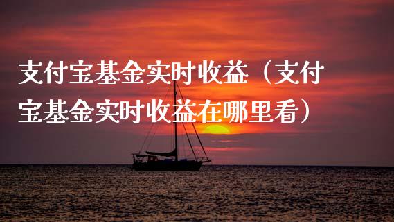 支付宝基金实时收益（支付宝基金实时收益在哪里看）_https://www.kuaijiepai.net_投资理财_第1张
