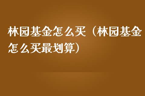 林园基金怎么买（林园基金怎么买最划算）_https://www.kuaijiepai.net_投资理财_第1张