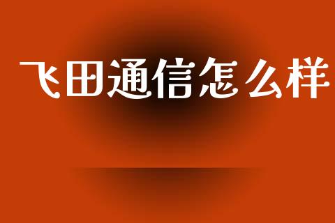 飞田通信怎么样_https://www.kuaijiepai.net_股票理论_第1张