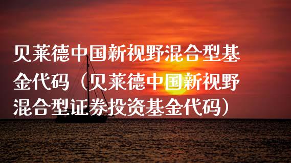贝莱德中国新视野混合型基金代码（贝莱德中国新视野混合型证券投资基金代码）_https://www.kuaijiepai.net_期货理财_第1张