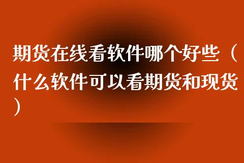 期货在线看软件哪个好些（什么软件可以看期货和现货）_https://www.kuaijiepai.net_期货在线_第1张