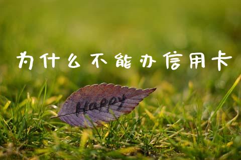 为什么不能办信用卡_https://www.kuaijiepai.net_期货理财_第1张