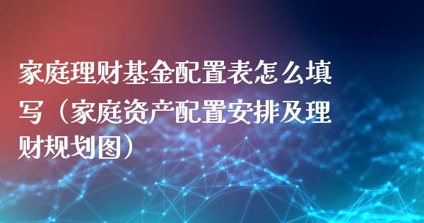 家庭理财基金配置表怎么填写（家庭资产配置安排及理财规划图）_https://www.kuaijiepai.net_期货理财_第1张