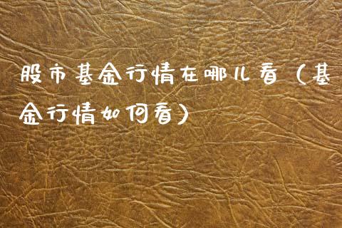 股市基金行情在哪儿看（基金行情如何看）_https://www.kuaijiepai.net_期货理财_第1张
