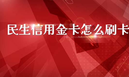 民生信用金卡怎么刷卡_https://www.kuaijiepai.net_股票理论_第1张