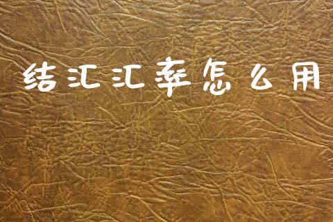 结汇汇率怎么用_https://www.kuaijiepai.net_国际期货_第1张