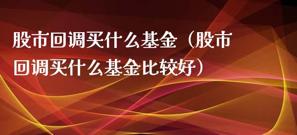 股市回调买什么基金（股市回调买什么基金比较好）_https://www.kuaijiepai.net_期货理财_第1张
