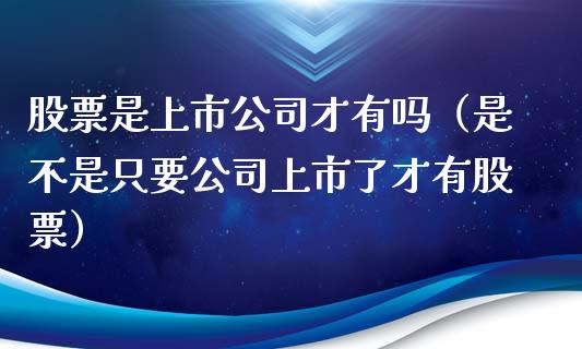 股票是上市公司才有吗（是不是只要公司上市了才有股票）_https://www.kuaijiepai.net_股票理论_第1张