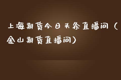上海期货今日头条直播间（金山期货直播间）_https://www.kuaijiepai.net_期货在线_第1张