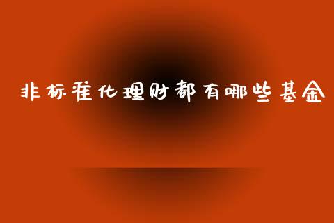 非标准化理财都有哪些基金_https://www.kuaijiepai.net_投资理财_第1张