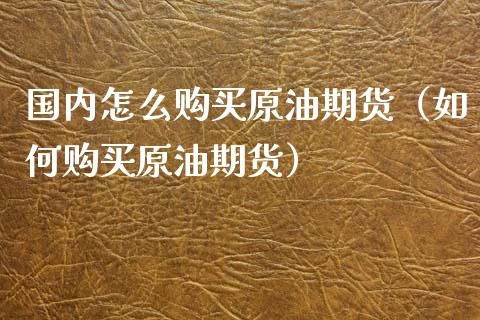 国内怎么购买原油期货（如何购买原油期货）_https://www.kuaijiepai.net_期货资讯_第1张
