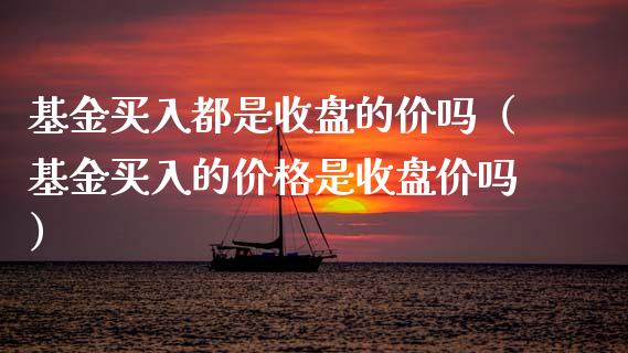基金买入都是收盘的价吗（基金买入的价格是收盘价吗）_https://www.kuaijiepai.net_投资理财_第1张