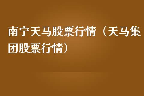 南宁天马股票行情（天马集团股票行情）_https://www.kuaijiepai.net_新股新闻_第1张