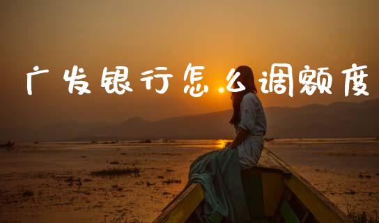 广发银行怎么调额度_https://www.kuaijiepai.net_国际股建_第1张