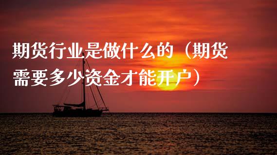 期货行业是做什么的（期货需要多少资金才能开户）_https://www.kuaijiepai.net_期货资讯_第1张