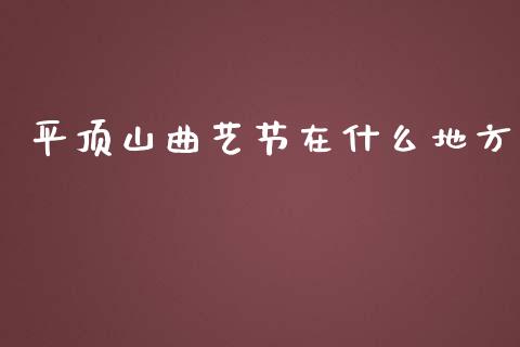 平顶山曲艺节在什么地方_https://www.kuaijiepai.net_期货理财_第1张