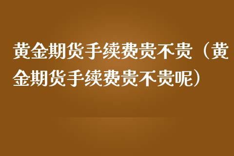 黄金期货手续费贵不贵（黄金期货手续费贵不贵呢）_https://www.kuaijiepai.net_国际期货_第1张