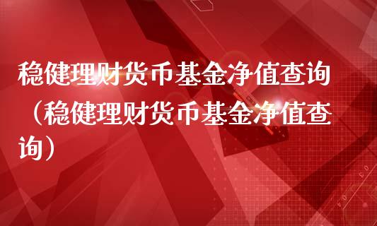 稳健理财货币基金净值查询（稳健理财货币基金净值查询）_https://www.kuaijiepai.net_投资理财_第1张