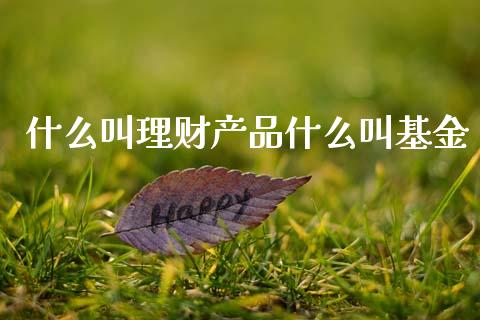 什么叫理财产品什么叫基金_https://www.kuaijiepai.net_投资理财_第1张