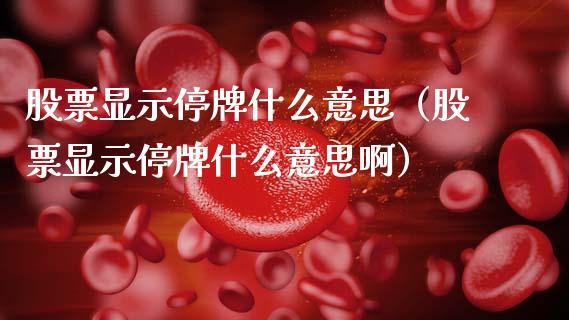 股票显示停牌什么意思（股票显示停牌什么意思啊）_https://www.kuaijiepai.net_新股新闻_第1张