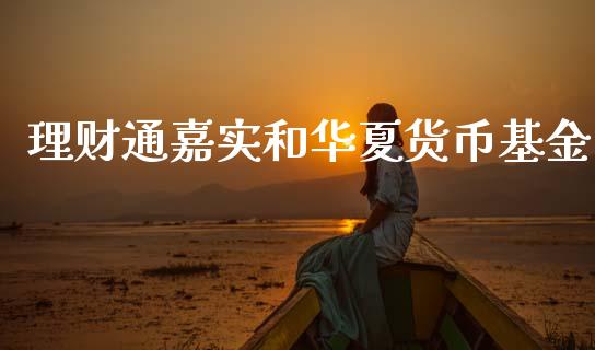 理财通嘉实和华夏货币基金_https://www.kuaijiepai.net_期货理财_第1张