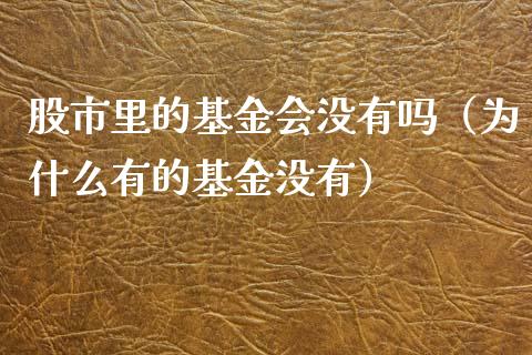 股市里的基金会没有吗（为什么有的基金没有）_https://www.kuaijiepai.net_投资理财_第1张