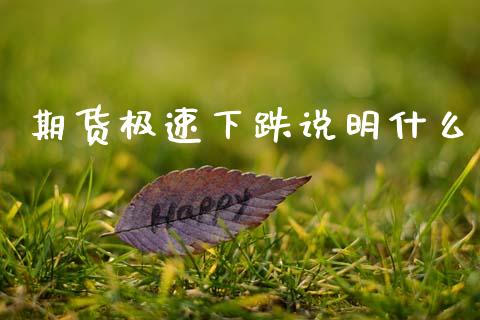 期货极速下跌说明什么_https://www.kuaijiepai.net_期货理财_第1张