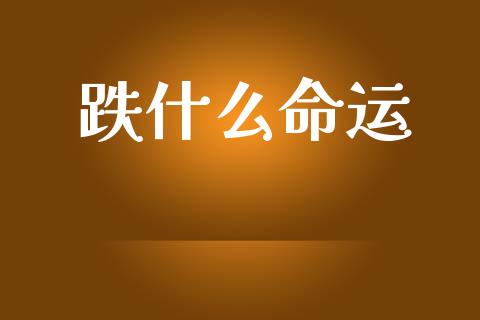 跌什么命运_https://www.kuaijiepai.net_期货在线_第1张