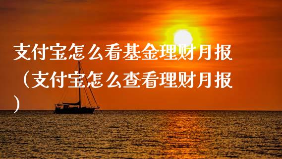 支付宝怎么看基金理财月报（支付宝怎么查看理财月报）_https://www.kuaijiepai.net_期货理财_第1张