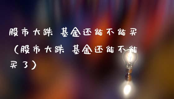 股市大跌 基金还能不能买（股市大跌 基金还能不能买了）_https://www.kuaijiepai.net_期货理财_第1张