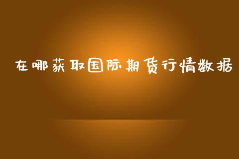 在哪获取国际期货行情数据_https://www.kuaijiepai.net_国际期货_第1张