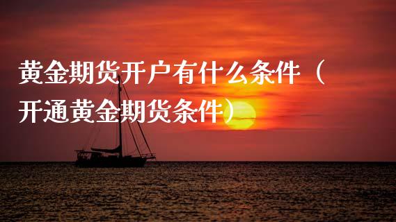 黄金期货开户有什么条件（开通黄金期货条件）_https://www.kuaijiepai.net_国际期货_第1张