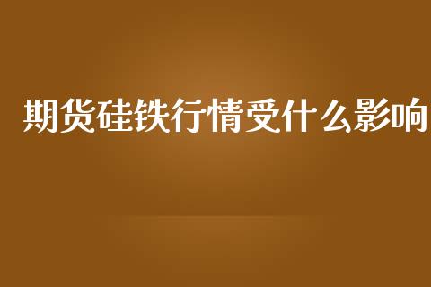 期货硅铁行情受什么影响_https://www.kuaijiepai.net_期货在线_第1张