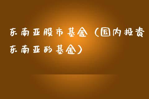 东南亚股市基金（国内投资东南亚的基金）_https://www.kuaijiepai.net_期货理财_第1张