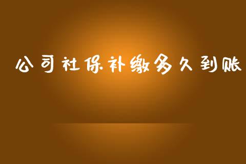 公司社保补缴多久到账_https://www.kuaijiepai.net_股票理论_第1张