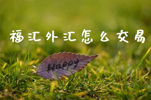 福汇外汇怎么交易_https://www.kuaijiepai.net_新股新闻_第1张