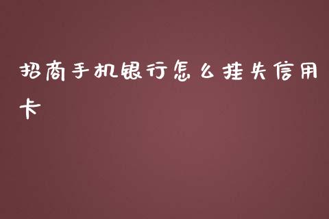 招商手机银行怎么挂失信用卡_https://www.kuaijiepai.net_期货在线_第1张