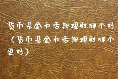 货币基金和活期理财哪个好（货币基金和活期理财哪个更好）_https://www.kuaijiepai.net_投资理财_第1张
