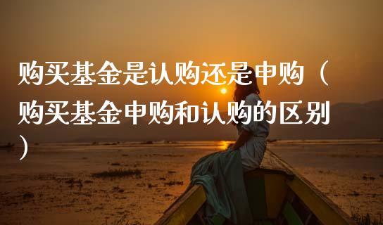 购买基金是认购还是申购（购买基金申购和认购的区别）_https://www.kuaijiepai.net_投资理财_第1张