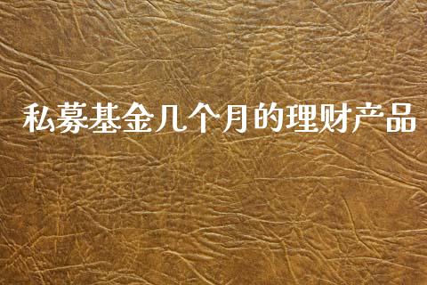 私募基金几个月的理财产品_https://www.kuaijiepai.net_投资理财_第1张